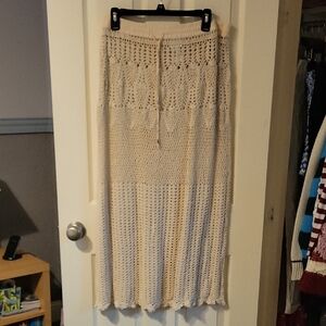 Dotti Cream Smocked Maxi Skirt Resort Wear